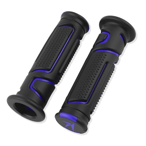 Cool Anti-Slip Dirt Bike Grips,ID 24mm 1" & 22mm 7/8" Motorcycle Grips Kit with Two-Colour Design,Universal Handlebar Grip Dirt Bike Accessories for Most Motocross ATV (Blue) - color: Blue