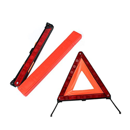 Homoyoyo 1Pc Reflective Triangle Kit Emergency Warning Sign for Roadside Collapsible Design Stable Base Essential Vehicle Safety Equipment Red