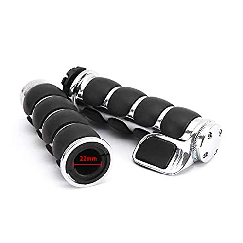 Motorcycle Hand Grips 7/8" 22mm Non-slip Hand Grip with Throttle Assist for Harley Yamaha Kawasiki Suzuki Cruisers Motorbikes Choppers - color: Silver