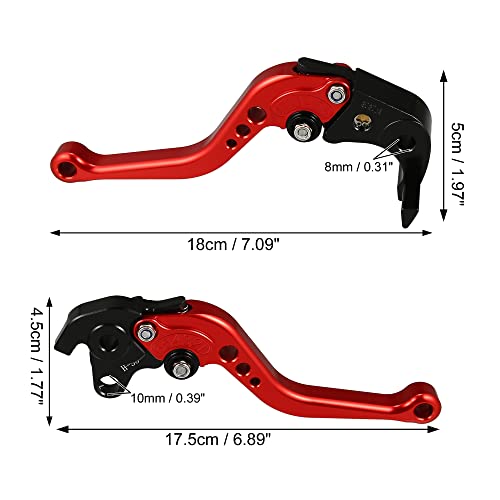 X AUTOHAUX 1 Pair Motorcycle Brake Clutch Levers Adjustable Folding CNC for Honda CBR1000RR CBR 1000RR FIREBLADE SC57 2004-2007 for CB1000R 2008-2016 Red - color: Red