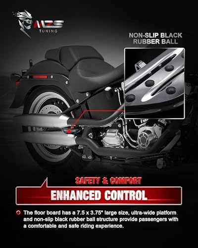 MZS Motorcycle Foot Pegs, Adjustable Male Cruiser Front Floorboards Touring Rear Footboards Black Compatible with Sportster Softail Dyna V Rod Road Glide Electra Street Glide Road King Trike 1984-2025