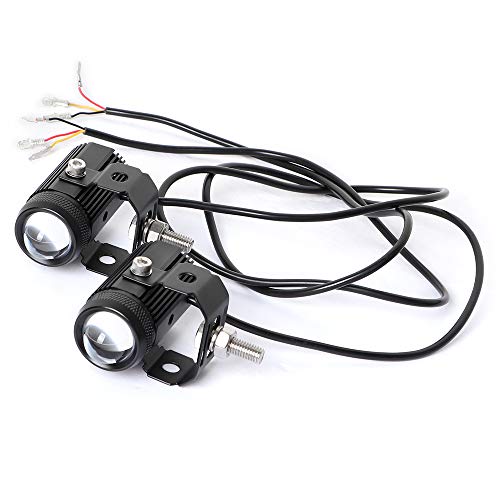 Led Driving Light for Motorcycle, High Low Beam Function 1.3'' Fog Lights Aux Light for Motorcycle e-Bike ATV UTV, 12/24V, 30W, 6000 Lumens 2 pcs (White Light)