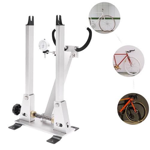 Professional Bicycle Wheel Truing Stand with Caliper Gauge & Tool Kit, Adjustable Foldable Bike Repair Stand for Rim Brake Maintenance, Home Garage Workshop Use for Cyclists