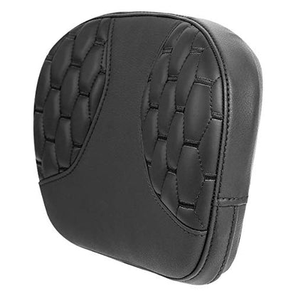 SLMOTO Detachable Leather Sissy Bar Backrest Passenger Pad Bracket Fits For Harley Touring Road King Electra 2014-2023, Black Stitching - color: Black Passenger Backrest PAD