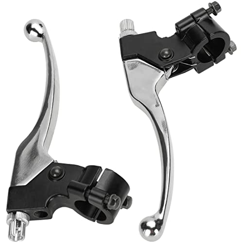 FVRITO Left Right 7/8" 22mm Clutch Brake Handle Levers Perch for CRF70 CRF80 CRF100 CRF150 XR80 XR100 XR200r XL100 XL250 ATC 200m Pit Dirt Motor Bike Motorcycle Baja Mini Bike MB200 MB165 Parts Silver - color: Silver