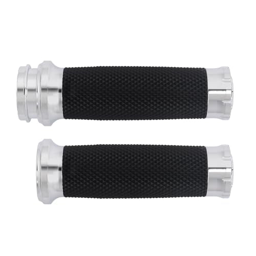 1" Electronic Throttle Defiance Handlebar Grips 25mm Hand Grips Fit for Harley Touring Street Glide Road King Road Glide Electra Glide - color: #3 Chrome