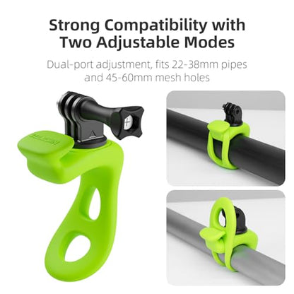 TELESIN Camera Flexible Mount 360 Strap Mount Wrap Band for GoPro Hero 13 12 11 10 9 Insta360 DJI Action Osmo Pocket Bike Motorcycle Handlebar Roll Bar Tube Clip Holder Attach Accessories - color: Grey