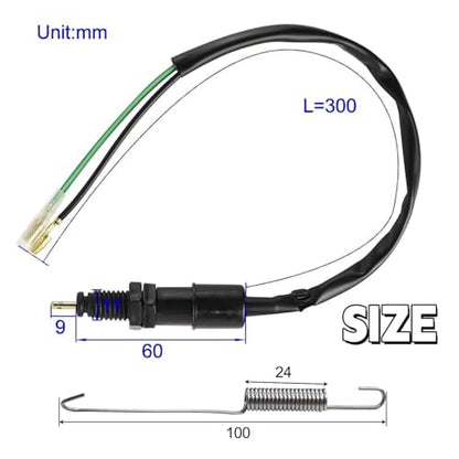 Universal 2 Wire Rear Brake Light Switch for Honda Kawasaki Suzuki Yamaha Tail Light Switch with Spring for Most Cars Motorcycle ATV 4 Wheel Pit Dirt Bike