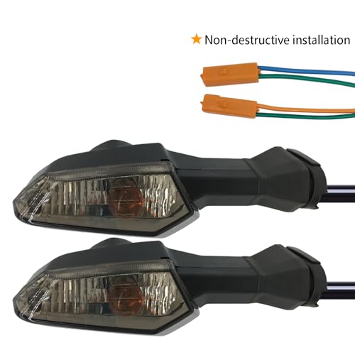 Motorcycle Turn Signal Indicator Light Blinker Blub Lamp Compatible With KAWASAKI Z250 Z300 Z750 Z800 Z1000 Versys 650/1000 For Ninja 250 300 400 650 ER-6F ER-6N (Smoke) - color: Smoke