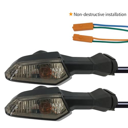 Motorcycle Turn Signal Indicator Light Blinker Blub Lamp Compatible With KAWASAKI Z250 Z300 Z750 Z800 Z1000 Versys 650/1000 For Ninja 250 300 400 650 ER-6F ER-6N (Smoke) - color: Smoke