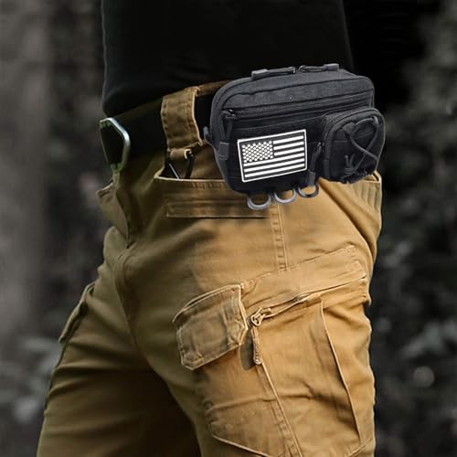 Tactical Molle Utility Pouch, Compact EDC Tool Pouch Bag Tactical Phone Pouches Medical EDC IFAK Pack Mini Waist Pouches - color: Black New