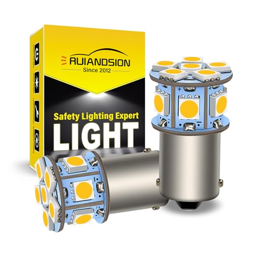 Ruiandsion 1156 Light Bulbs 2pcs 6V 1156 BA15S LED Bulbs RV Lights Warm White 5050 12SMD for Back Up Reverse Turn Signal Tail Lights,Non-polarity - color: Warm White, size: 1156/BA15S