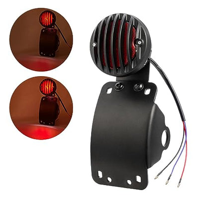 Amazicha 3/4" Motorcycle LED Tail Brake Light with Bracket, IP67 Waterproof Motorcycle Side Mount License Plate Rear Light Compatible for Harley Sporster Bobber Chopper Yamaha Suzuki Honda Kawasaki - size: 0.75inch, style: Curved
