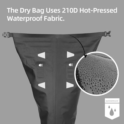 Rhinowalk 14L Waterproof Hardshell Bike Saddle Bag – Two-Piece Rear Seat Bag Tear-Resistant, No-Screw Installation, Fits Most Bikes-Black - color: Black