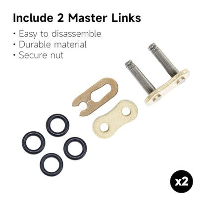 HIALKE Gold 525 X-Ring Chain 120 Links with Connecting Master Link and Chain Breaker(525HX-120L Chain Breaker Set) - size: 525HX-120L Chain Breaker Set