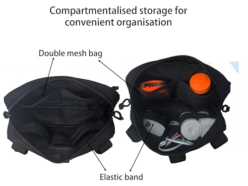 Tactical MOLLE Admin Pouch, Horizontal Modular EDC Utility Tool Pouch, Tactical Pouch with US Flag Patch and Keychain