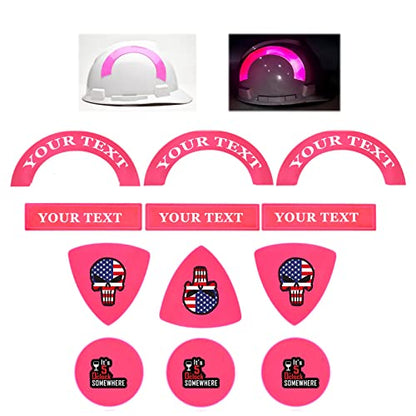 Customizable Reflective Helmet Strips - Reflective Tape Stickers for Hardhats Safety - Waterproof High Visibility Stickers 12pc - color: Pink Mix