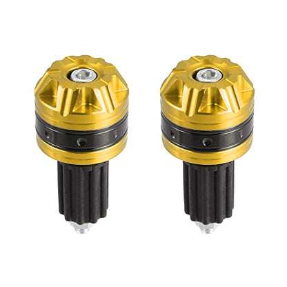 X AUTOHAUX 1 Pair Universal 18mm Handlebar End Caps Plug Bar End Aluminum Alloy for Motorcycle Gold Tone - color: Gold Tone