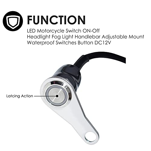 LED Motorcycle Switch ON-Off Headlight Fog Light Handlebar Adjustable Mount Waterproof Switches Button DC12V …