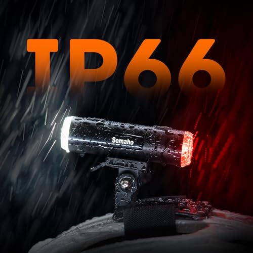 2in 1 Rechargeable Helmet Light with Bracket Mount Night Bike Light Riding Safety 5 Warning Light Modes IP66 Waterproof Bicycle Light, 360° Rotatable Front Rear Lights, Mountain Bike Headlight