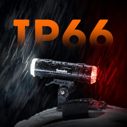 2in 1 Rechargeable Helmet Light with Bracket Mount Night Bike Light Riding Safety 5 Warning Light Modes IP66 Waterproof Bicycle Light, 360° Rotatable Front Rear Lights, Mountain Bike Headlight