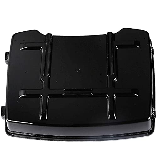 TCMT 5.5" Razor Motorcycle Trunk Box Backrest Pad Two Up Mounting Rack Fit For Harley Touring 2009-2013 Road Glide Road King Street Glide Pack - color: BLack Lacthes Trunk+Backrest+Chrome 2 up Rack