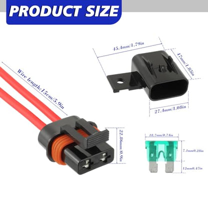 BOJACK Waterproof Inline Fuse Holder 12V with Cover, ATO/ATC Blade Fuse Holder 12AWG 30A, Automotive/Marine/Vehicle Weatherproof Protecting Circuits and Electrical Equipment(Pack of 6)