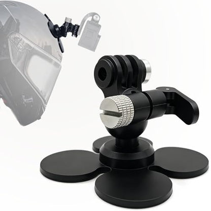 Niewalda Helmet Mount for Insta360 with 17mm Ball Adapter, 4-Leaf Flexible Adhesive Mount for Motorcycle Helmet Camera Mount, 360° Rotating Sticky Mounts for GoPro, Vlogging & Cycling