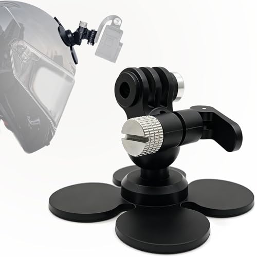 Niewalda Helmet Mount for Insta360 with 17mm Ball Adapter, 4-Leaf Flexible Adhesive Mount for Motorcycle Helmet Camera Mount, 360° Rotating Sticky Mounts for GoPro, Vlogging & Cycling