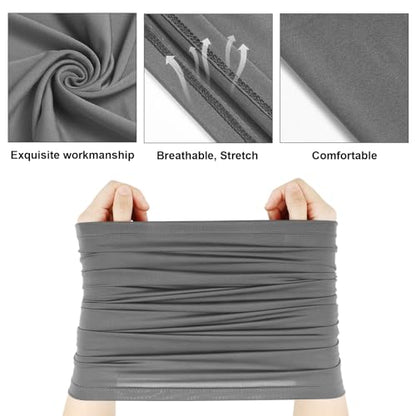 Geyoga 6 Pieces Summer UV Protection Cooling Neck Gaiter Face Clothing Neck Gaiter Mask Scarf Sunscreen Breathable Bandana - color: Dark Grey