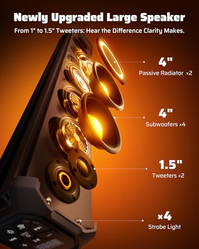 Ehaho 35 Inch 8 Speaker UTV Sound Bar, Bluetooth Golf Cart Speakers [Color Changing RGB & Strobe Light] IP66 Waterproof ATV Speaker System, SXS SoundBar Compatible with Polaris RZR CFmoto Can-Am - size: 35IN