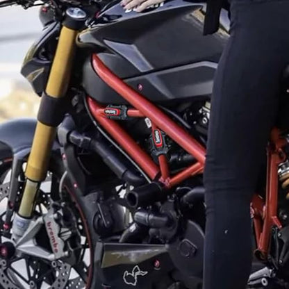 Motorcycle Engine Bumper Block - 2 Engine Anti Scratch Crash Bar Block, Anti Drop Frame Protector | Bumper Anti Fall Block, Anti Collision Engine Protection Boost for 0.78-1.02in Pipe Diameter - color: black red