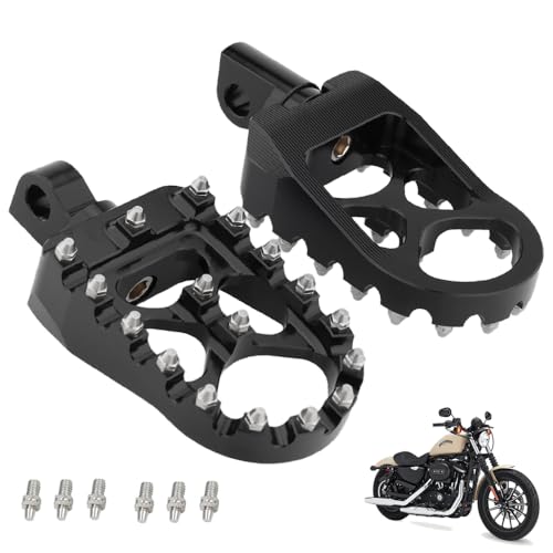 CNC Foot Pegs Alumiunm MX Footpegs Compatible with Harley Davidson Dyna Touring Road King Softail Sportster - color: Black, size: Dyna, Touring, Road King, Softail, Sportster