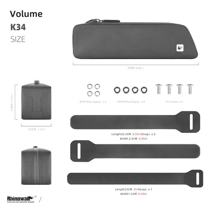 Rhinowalk Bike Frame Bag Waterproof Bicycle Top Tube Bag Cycling Tools Storage Bag for MTB Road Bike Accessory - color: black