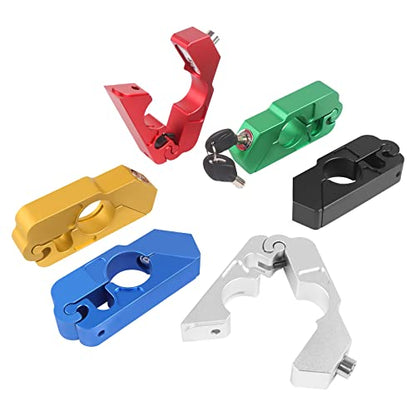 BAIONE Motorcycle Grip Lock Handlebar Throttle Security Lock Anti-Theft Scooters fit for ATV Motorcycles Dirt Street Bike (Blue) - color: Blue