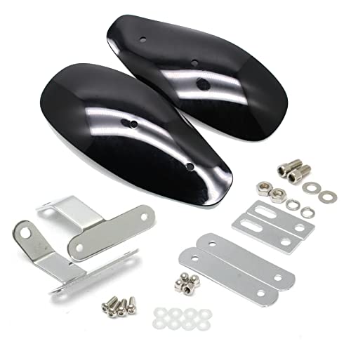 MZS Motorcycle Handguards, Motorbike Hand Guards Wind Cold Handlebar Protector Deflectors Accessories Black Compatible with Sportster Iron Street Glide Bob Shadow Rebel Scout Chief Challenger V Star - color: Black Wind Deflection