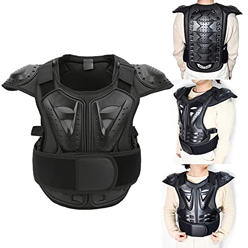 Kids Riding Armor Kids Cycling Armor Youth Body Protector Child Protective Vest Chest Back Protector Reflective Adjustable Hook and for Motorcycle Scooter - size: Medium