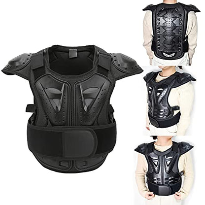 Kids Riding Armor Kids Cycling Armor Youth Body Protector Child Protective Vest Chest Back Protector Reflective Adjustable Hook and for Motorcycle Scooter - size: Large