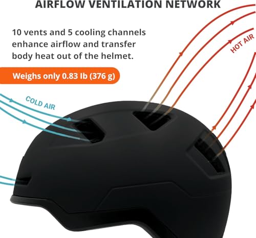 XNITO Bike Helmet with LED Lights - Urban Bicycle Helmet for Adults, Men & Women - CPSC & NTA-8776 Dual Certified - Class 3 E-Bikes, Scooters, Onewheel, Commuter, Mountain - color: Obsidian, size: Large