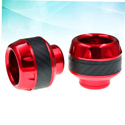 OUNONA 1pair Motorcycle Crash Sliders Aluminum Alloy Wheel Protector Front Fork Cups for Electric Mopeds Design Red Finish Reduces Collision Impact Fits Motorcycles