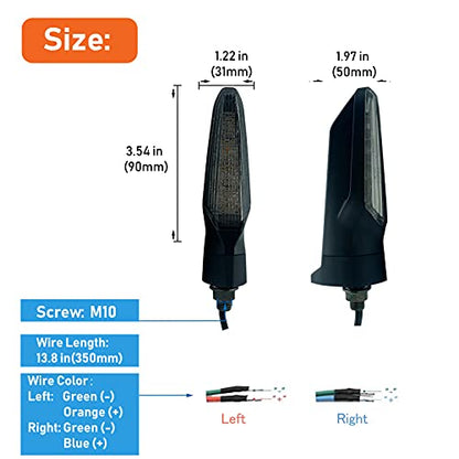 LED Turn Signal Light E-MARK Vehicle Inspection 2pcs set Motorbike Universal High brightness DC12V - color: Smoke / 2pcs, size: Model 1