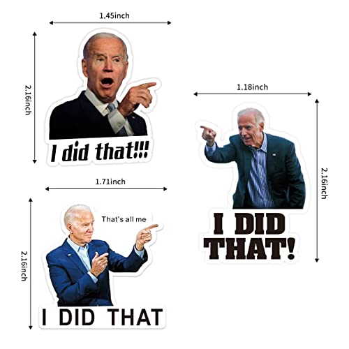 300 Pcs I Did That Biden Stickers,Joe Biden Stickers Funny I Did That - Pointed to Your Left,That's All Me Car Bumper Reflective Waterproof Humor Decals for Gas Pump Motorcycle Helmet Laptop Window