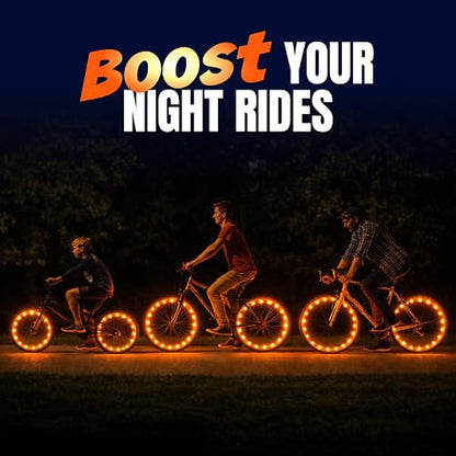 Activ Life LED Bike Wheel Lights with Batteries Included! Get 100% Brighter and Visible from All Angles for Ultimate Safety & Style (1 Tire Pack) - color: Orange