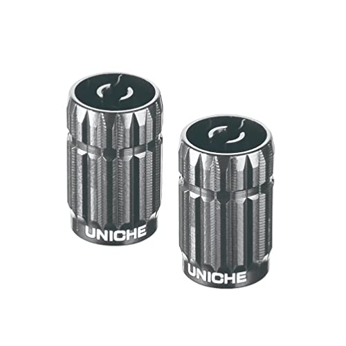2-in-1 Valve Stem Caps with Core Remover Function - 2 Pack [Grey] | Schrader Valve Core Removal Tools, Universal Tire Valve Caps for Cars, Trucks, SUVs, Motorbikes, and Bikes - color: Grey
