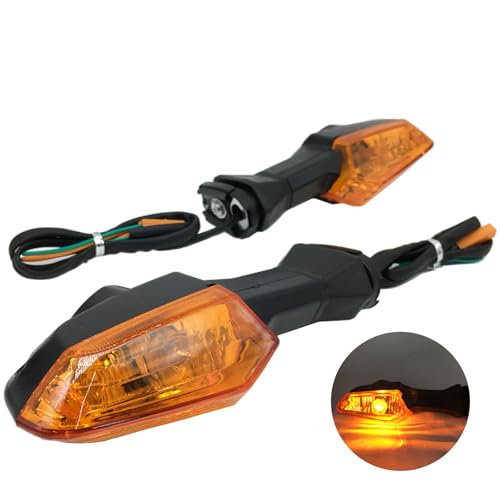 Motorcycle Turn Signal Indicator Light Blinker Blub Lamp Compatible With KAWASAKI Z250 Z300 Z750 Z800 Z1000 Versys 650/1000 For Ninja 250 300 400 650 ER-6F ER-6N (Amber) - color: Amber