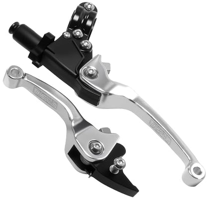 7/8inch 22mm Universal Motorcycle Clutch Brake Lever Folding Levers for 50/110/125/140/150cc Dirt Pit Bike SSR RFZ 125 DBX18/19 Xpro Coolster Thumpstar Baja Apollo (Silver) - color: Silver