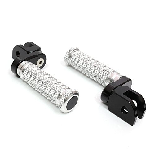 MC MOTOPARTS POLE Silver CNC 25mm Extension Riser Front Foot Pegs Compatible with YZF R3 2015-2017 - color: Silver, size: 25 mm Extension