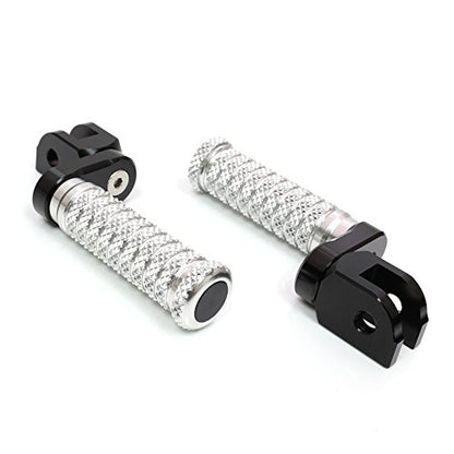 MC MOTOPARTS POLE Silver CNC 25mm Extension Riser Front Foot Pegs Compatible with YZF R3 2015-2017 - color: Silver, size: 25 mm Extension
