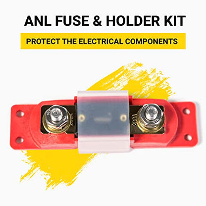 Spartan Power 250 Amp ANL Fuse & Holder Kit Red - color: RED, size: 250A RED