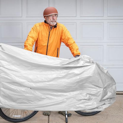 Garneck Electric Bike Cover Scooter Shelter Peva Material Waterproof Dustproof Motorcycle Protector M Size 120x210cm Outdoor Weather-Resistant Full Motorcycle Cover for All-Season Use
